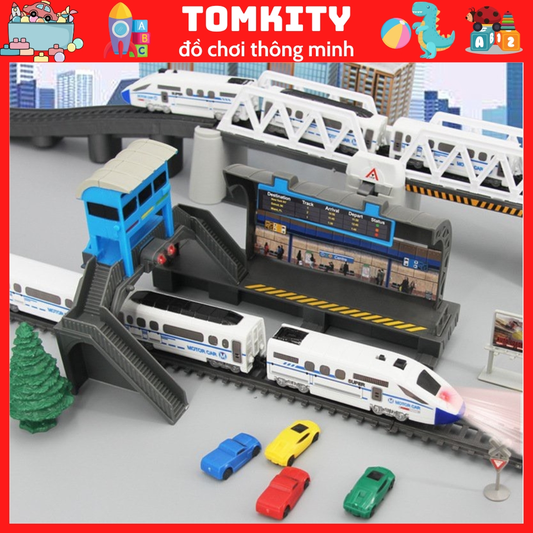 Đồ Chơi Lắp Ráp Đường Đua Tàu Điện Siêu Tốc, Tàu Ngầm Chạy Đường Ray, Tàu Hỏa 5 Toa, Đồ Chơi Trẻ Em