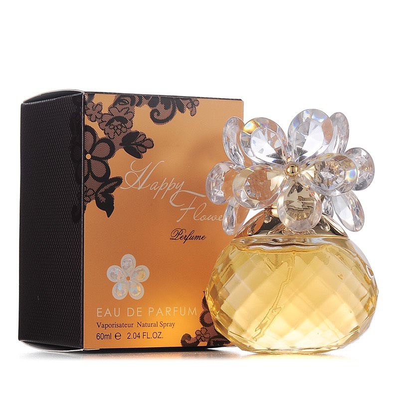 Nước Hoa Cao Cấp Happy Flower 60ml Thiết Kế Tinh Xảo Hương Thơm Quý Phái Ngọt Ngào, Nước Hoa Nữ Thơm Lâu Cuốn Hút