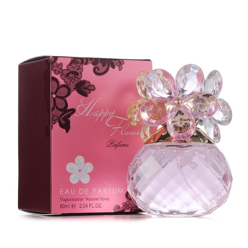 Nước Hoa Cao Cấp Happy Flower 60ml Thiết Kế Tinh Xảo Hương Thơm Quý Phái Ngọt Ngào, Nước Hoa Nữ Thơm Lâu Cuốn Hút
