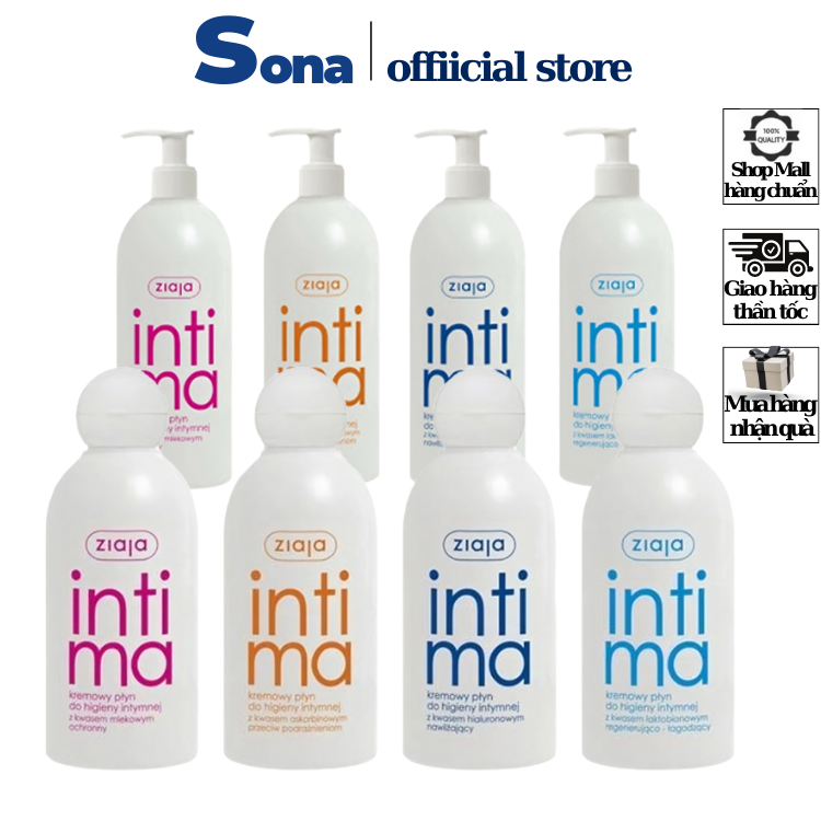 Dung Dịch Vệ Sinh Phụ Nữ Intima Ziaja 200ml - 500ml Gel Phụ Khoa Giảm Khí Hư Huyết Trắng Full Màu