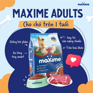 [Date tháng 7] Combo 10 gói Maxime adult with beef 400g thức ăn cho chó trưởng thành hạt khô thịt bò