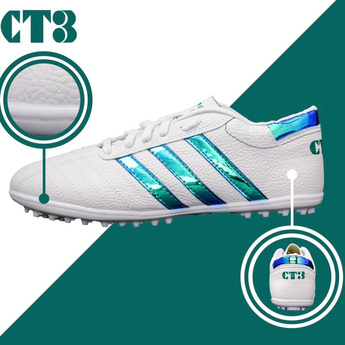 Giày Đá Bóng 3 Sọc CT3  Chính Hãng - Giày Bóng Đá Sân Cỏ Nhân Tạo Đã Khâu Full Đế 100%
