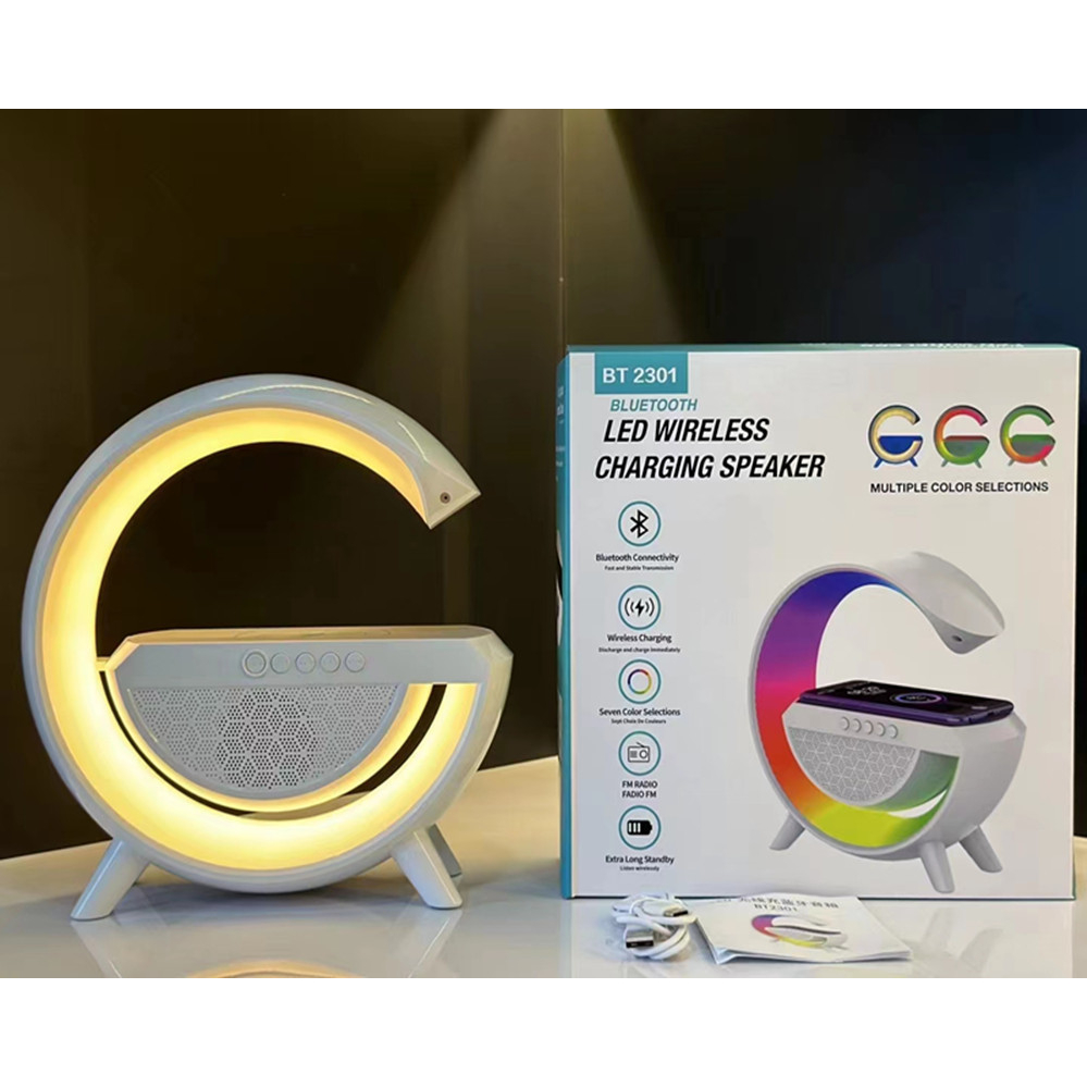 Loa bluetooth mini chữ G tích hợp đèn Led RGB và sạc không dây, Loa nghe nhạc bluetooth mini bass cực mạnh