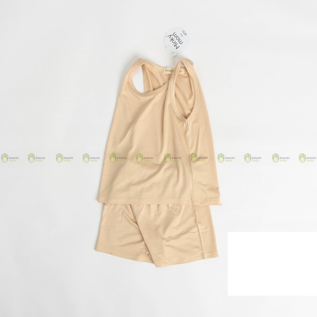 COMBO 3 Bộ Ba Lỗ Bé Gái, Bé Trai MinkyMom Vải Thun Lạnh Basic Nhiều Màu, Bộ Quần Áo Cho Bé 3 Lỗ Mặc Hè Thoáng Mát