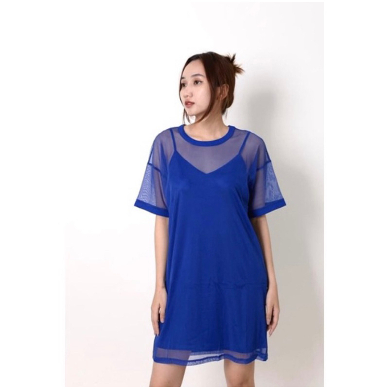 Sét đầm lưới xuyên thấu F21 nữ xuất dư vnxk kèm váy dây bên trong cùng màu vnxk