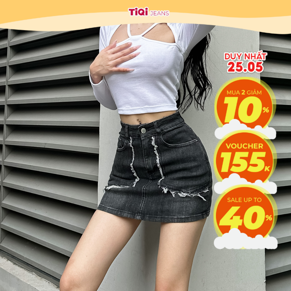 Chân váy jean ôm co giãn TiQi Jeans V1-273