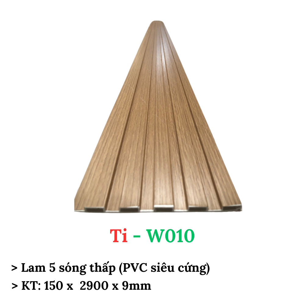 Lam gỗ nhựa 5 sóng thấp, tấm ốp dạng sóng, KT:150 x2900 x 9mm, mẫu mã đa dạng, màu sắc độc đáo, hàng có sẵn giao ngay