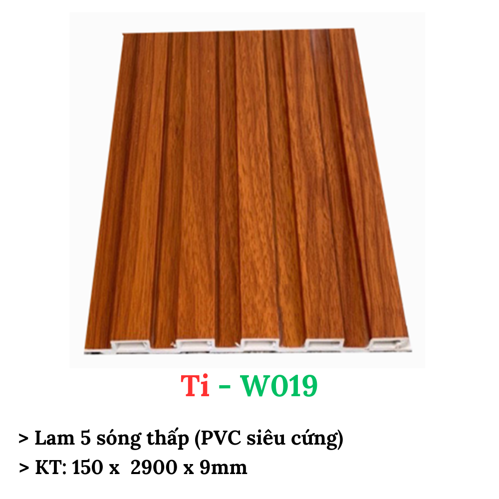Lam gỗ nhựa 5 sóng thấp, tấm ốp dạng sóng, KT:150 x2900 x 9mm, mẫu mã đa dạng, màu sắc độc đáo, hàng có sẵn giao ngay