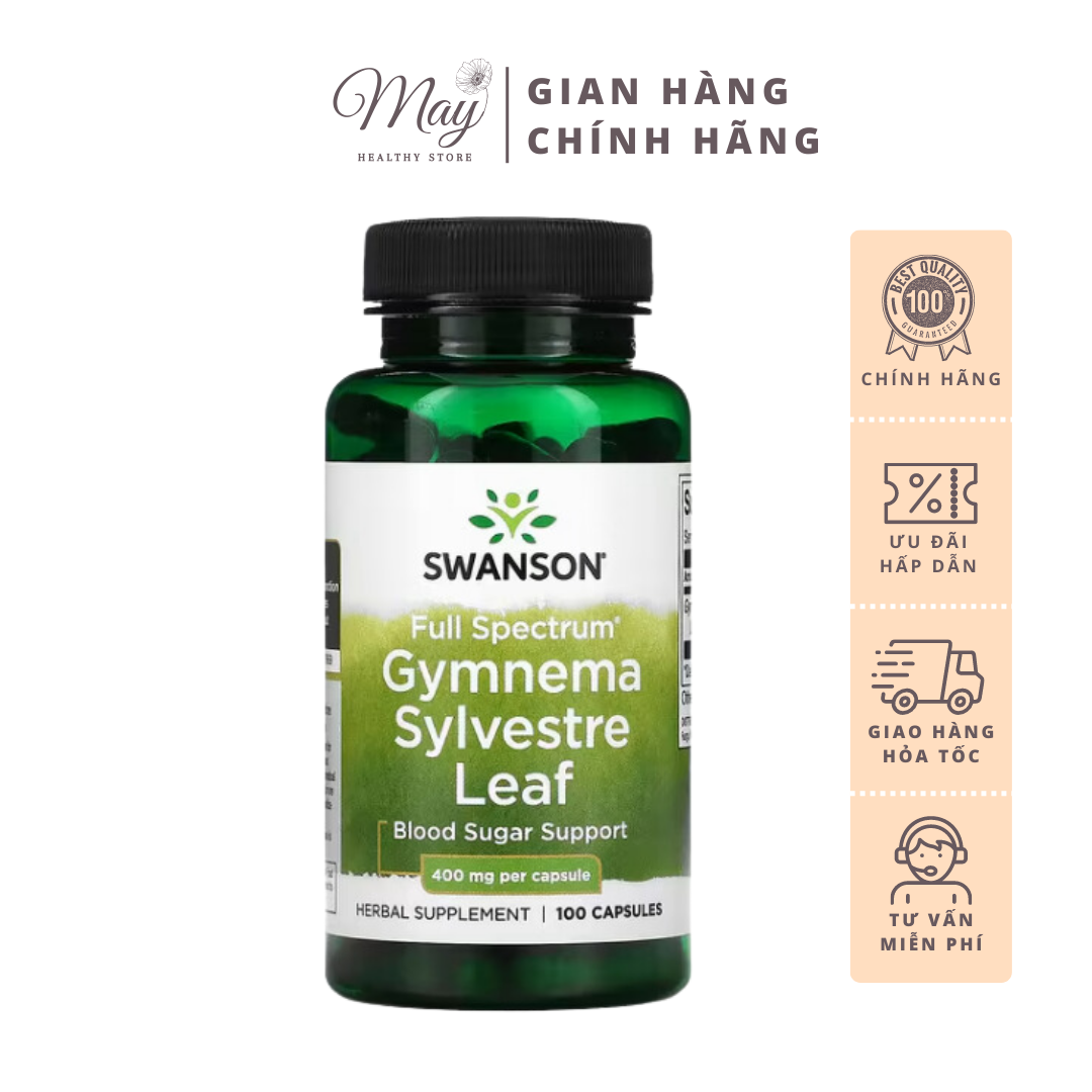 Viên Uống Swanson Full Spectrum Gymnema Sylvestre Leaf Hỗ Trợ Cân Bằng Và Kiểm Soát Lượng Đường Huyết (100 Viên/Lọ)