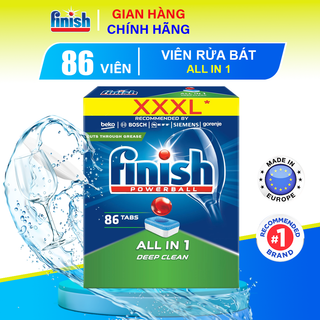Viên Rửa Chén Bát Finish All In 1 Hộp 86 Viên Hương Chanh 6 Chức Năng Giúp Bát Đĩa Sạch Bóng Hàng Chính Hãng