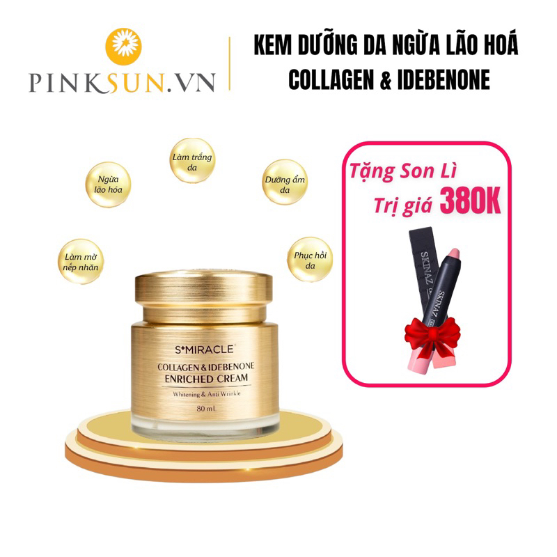 Kem Dưỡng Trắng Da, Chống Lão Hóa Collagen & Idebenone S+Miracle Hàn Quốc 80ML