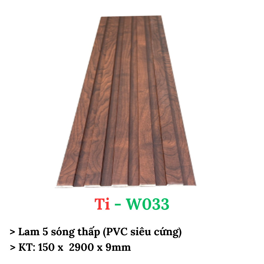 Lam gỗ nhựa 5 sóng thấp, tấm ốp dạng sóng, KT:150 x2900 x 9mm, mẫu mã đa dạng, màu sắc độc đáo, hàng có sẵn giao ngay