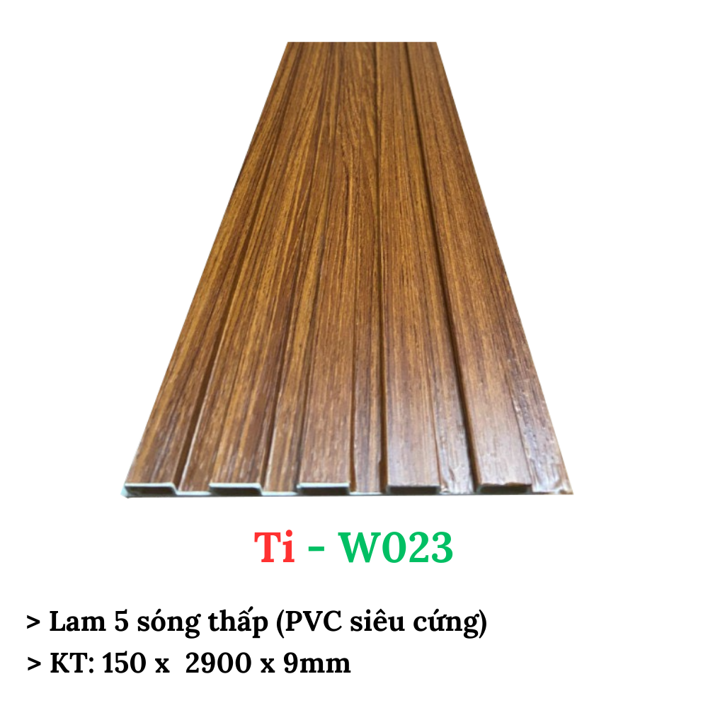 Lam gỗ nhựa 5 sóng thấp, tấm ốp dạng sóng, KT:150 x2900 x 9mm, mẫu mã đa dạng, màu sắc độc đáo, hàng có sẵn giao ngay