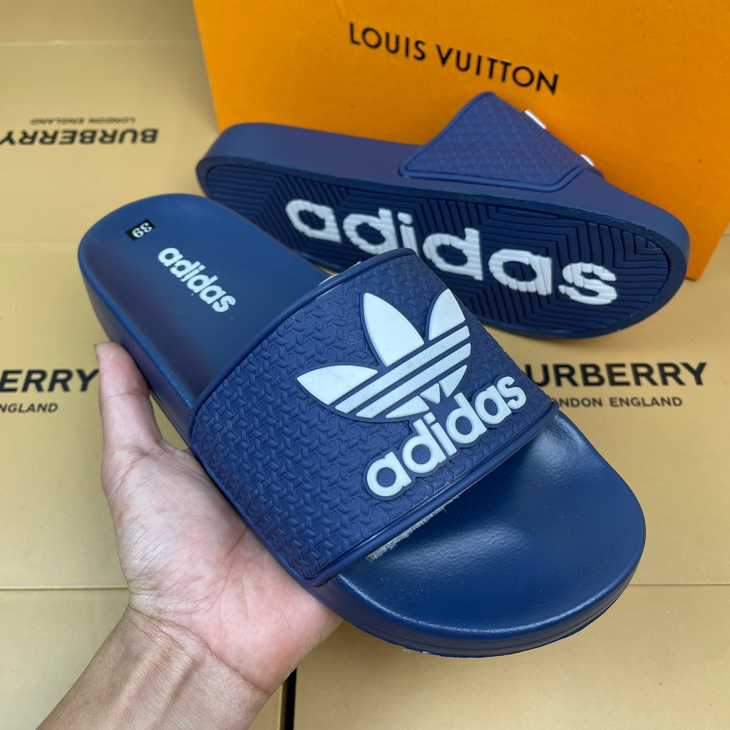 Dép nam adidas Mẫu mới nhất Hot 2023, Dép adidas 3 lá đế cao su non Form dáng thể thao,