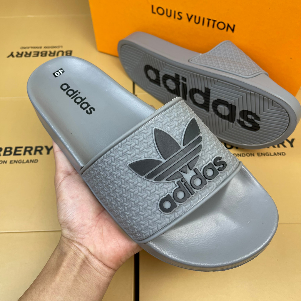 Dép nam adidas Mẫu mới nhất Hot 2023, Dép adidas 3 lá đế cao su non Form dáng thể thao,