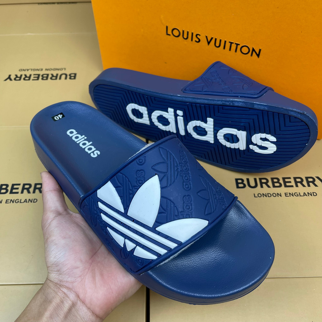 Dép nam adidas Mẫu mới nhất Hot 2023, Dép adidas 3 lá đế cao su non Form dáng thể thao,