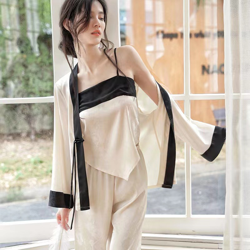 Pijama Lụa Cao Cấp Đồ Bộ Mặc Nhà Ngủ Nữ Chất Lụa Siêu Mềm Mát Mịn - Sillk Homewear