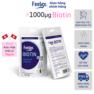 Viên uống Feelex Biotin hỗ trợ mọc tóc, cho mái tóc chắc khoẻ - Gói 30 viên (30 Ngày)