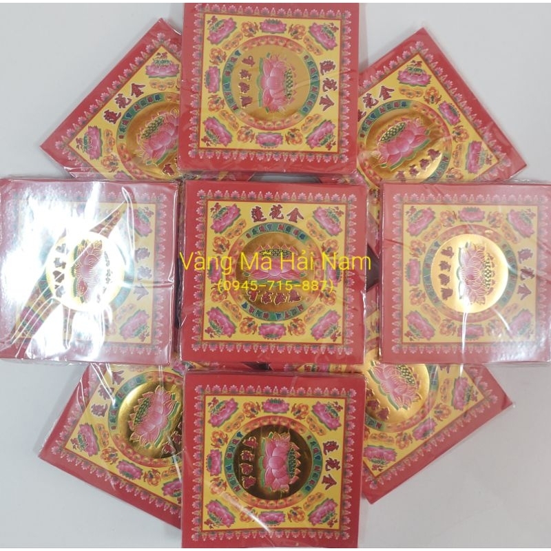 Giấy Xếp Hoa Sen Nhỏ Hai Mặt KT: 13x13cm  - Hàng Đẹp