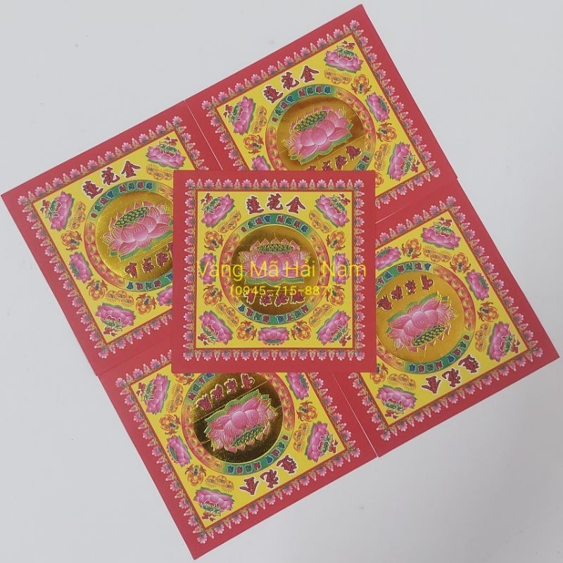 Giấy Xếp Hoa Sen Nhỏ Hai Mặt KT: 13x13cm  - Hàng Đẹp