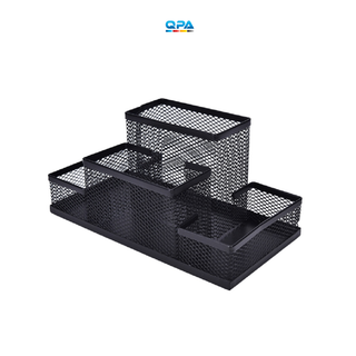 Cắm bút sắt 4 ngăn - đen