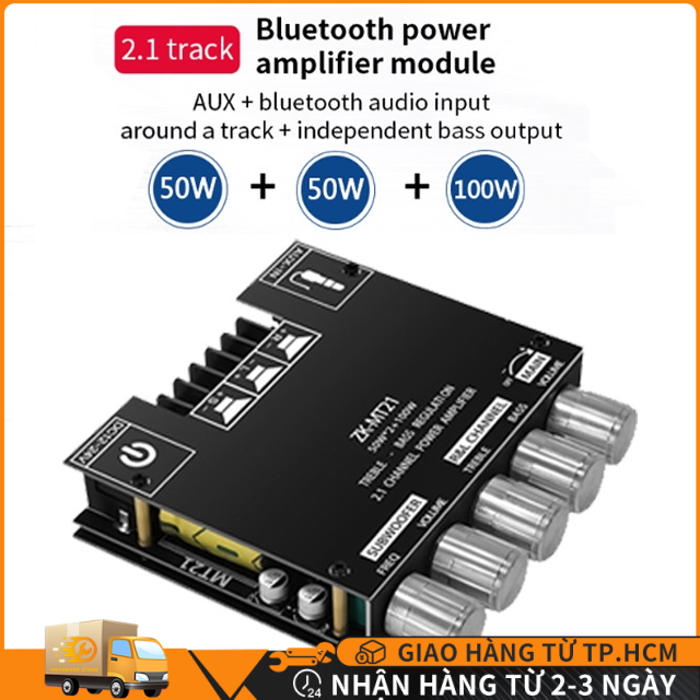 Monqiqi Bảng mạch khuếch đại ZK-MT21 2.1 Kênh Bluetooth 5.0 Loa siêu trầm Âm thanh nổi