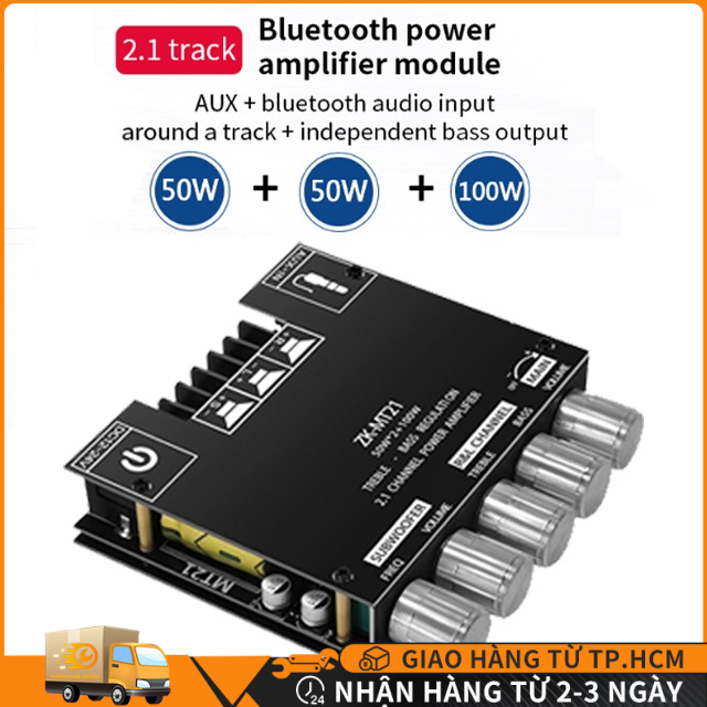 【Việt Nam gửi】Monqiqi Bảng mạch khuếch đại ZK-MT21 2.1 Kênh Bluetooth 5.0 Loa siêu trầm Âm thanh nổi