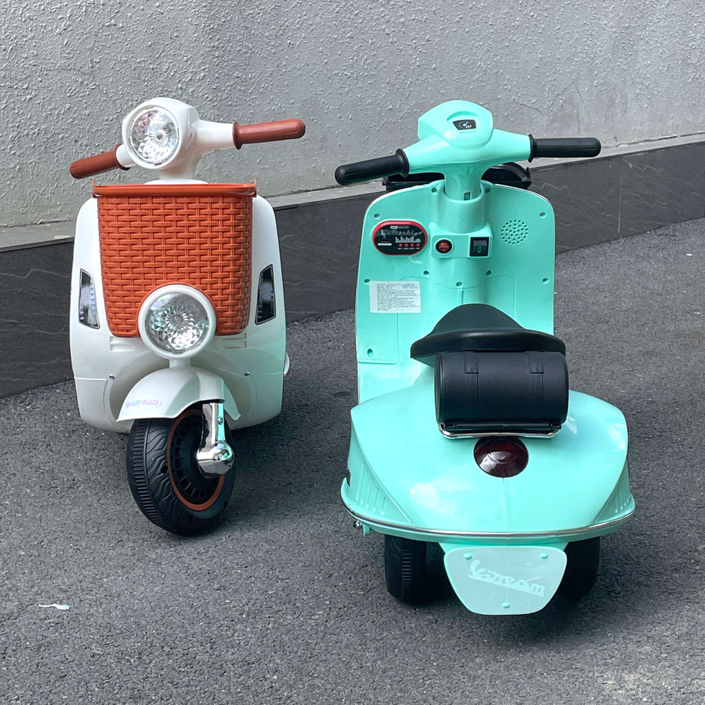 Xe máy điện Vespa trẻ em có giỏ BABY PLAZA W03