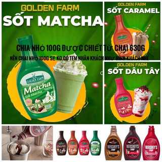 Sốt Topping Vị Matcha Caramel Chocolate Dâu Tây Golden Farm Hershey Hersheys 100G Sô Cô La Dùng Thử
