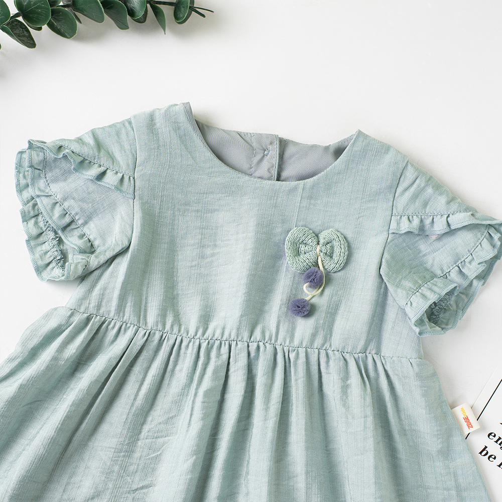 Váy cộc tay bé gái DEROSA, đầm mùa hè cho bé từ 9 đến 36 tháng ZSB23-148V
