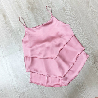 Sét bộ ngủ áo kiểu 3 tầng + quần đùi lụa phi cun fashion sbaq010/ sét yếm tầng sẹcxy