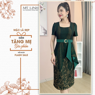 Đầm Trung Niên [ Linh Linh ] (HT VIP 32) Đầm Xòe Dáng Dài Quý Bà Kiều Đầm Xòe Trung Niên Size Lớn Có Size Cho Người Mập