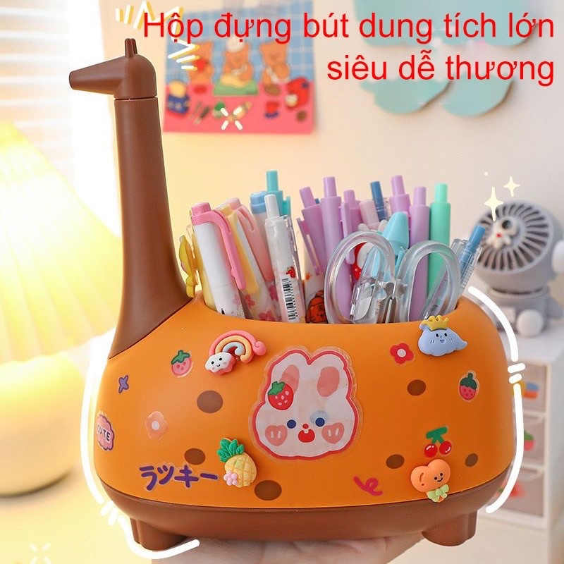 Ống Cắm Bút, Đựng Đồ Lặt Vặt Hình Hươu Cao Cổ Dễ Thương Decor Trang Trí Bàn Học.