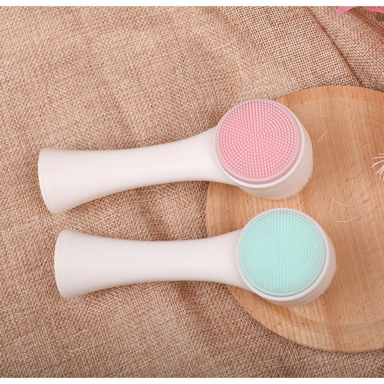 Cọ Rửa Mặt Silicone Hai Mặt Mát Xa Làm Sạch Lỗ Chân Lông