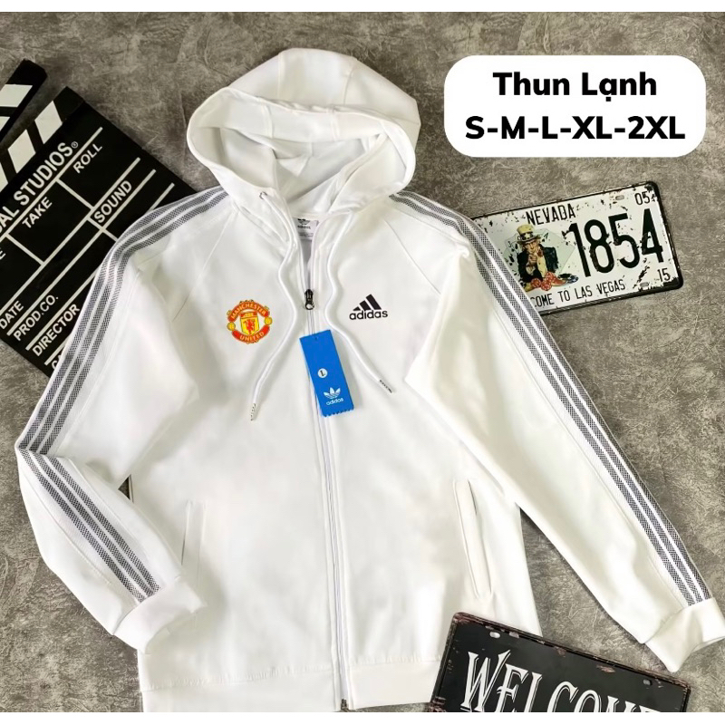Áo Khoác Thể Thao Nam Nữ CLB Manchester Uni.ted Chất Thun Lạnh Cao Cấp Màu Trắng Thể Thao Chất Vải Mềm Mịn Thoáng Khí