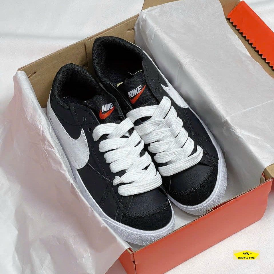 Giày thể thao Blazer màu đen đế trắng dành cho nam, cực hot 2023
