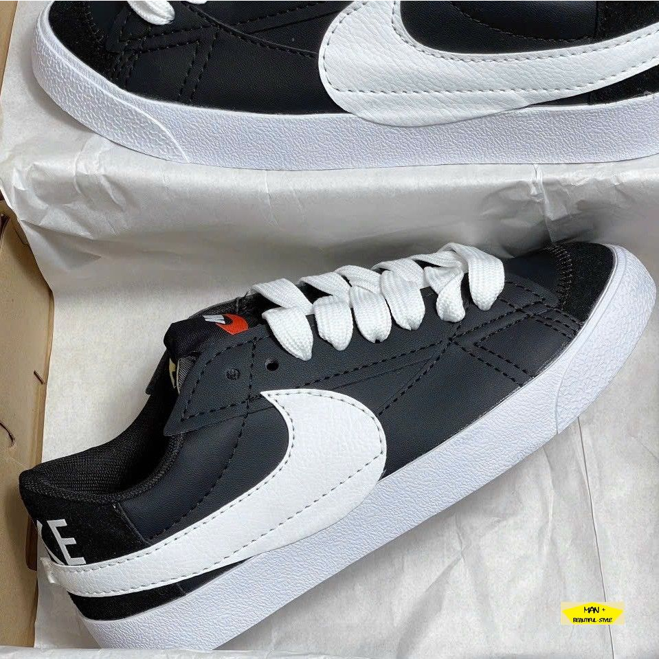 Giày thể thao Blazer màu đen đế trắng dành cho nam, cực hot 2023