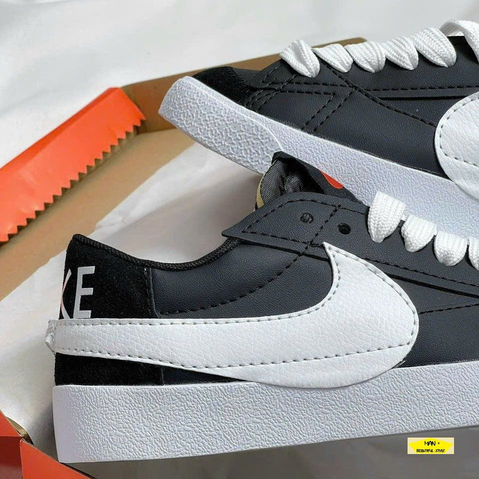 Giày thể thao Blazer màu đen đế trắng dành cho nam, cực hot 2023