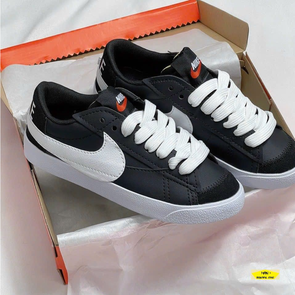 Giày thể thao Blazer màu đen đế trắng dành cho nam, cực hot 2023