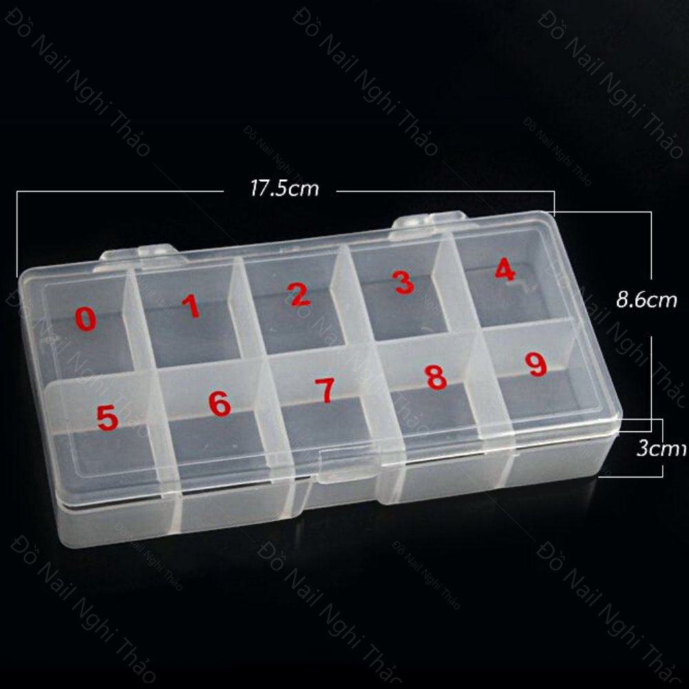 Hộp đựng móng giả 10 ô NGHI THẢO phụ kiện nail