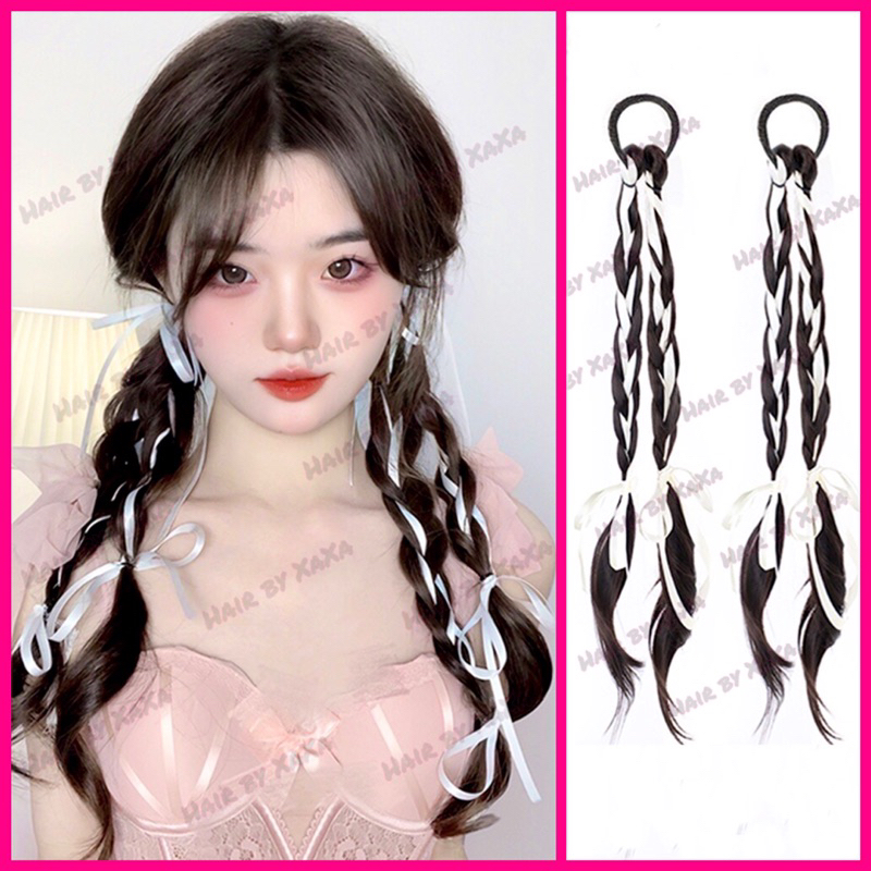 [CÓ SẴN] Chùm 2 Bím Tóc Giả Thắt Ruy Băng X99
