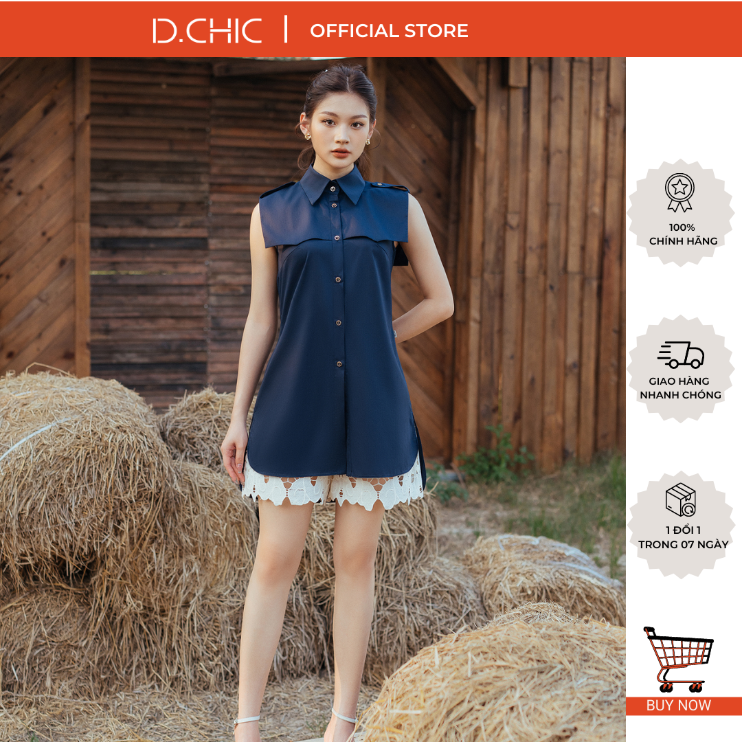 Áo sơ mi cổ cape D.CHIC MS: 1812002