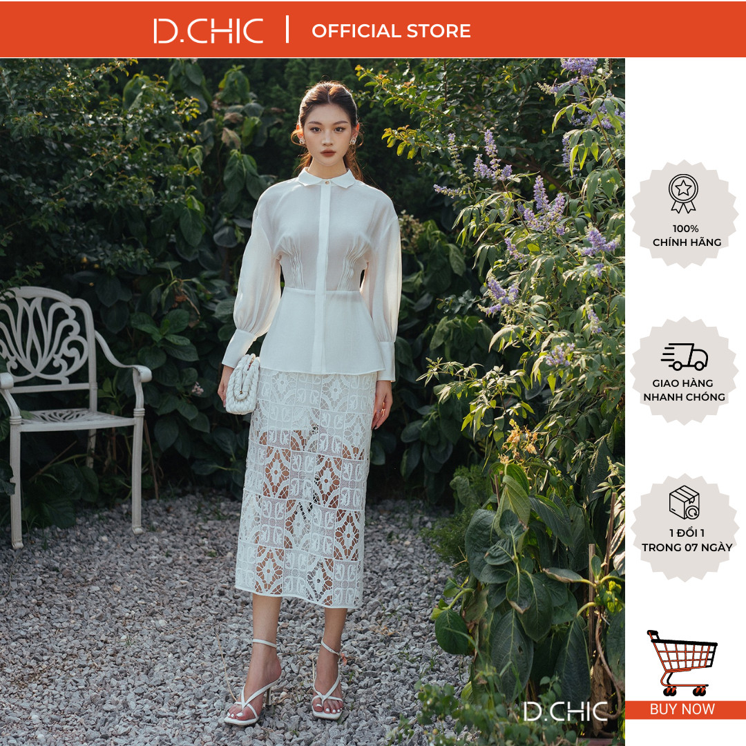 Chân váy bút chì ren D.CHIC MS: 382744
