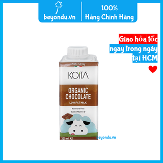 Sữa ít béo vị socola hữu cơ Koita 200ml - Organic Chocolate Low Fat Milk (cập nhật date mới nhất)