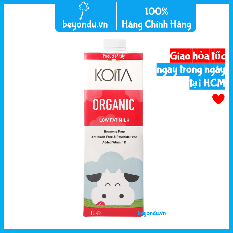 Sữa ít béo hữu cơ Koita 1L - Organic Low Fat Milk (cập nhật date mới nhất)