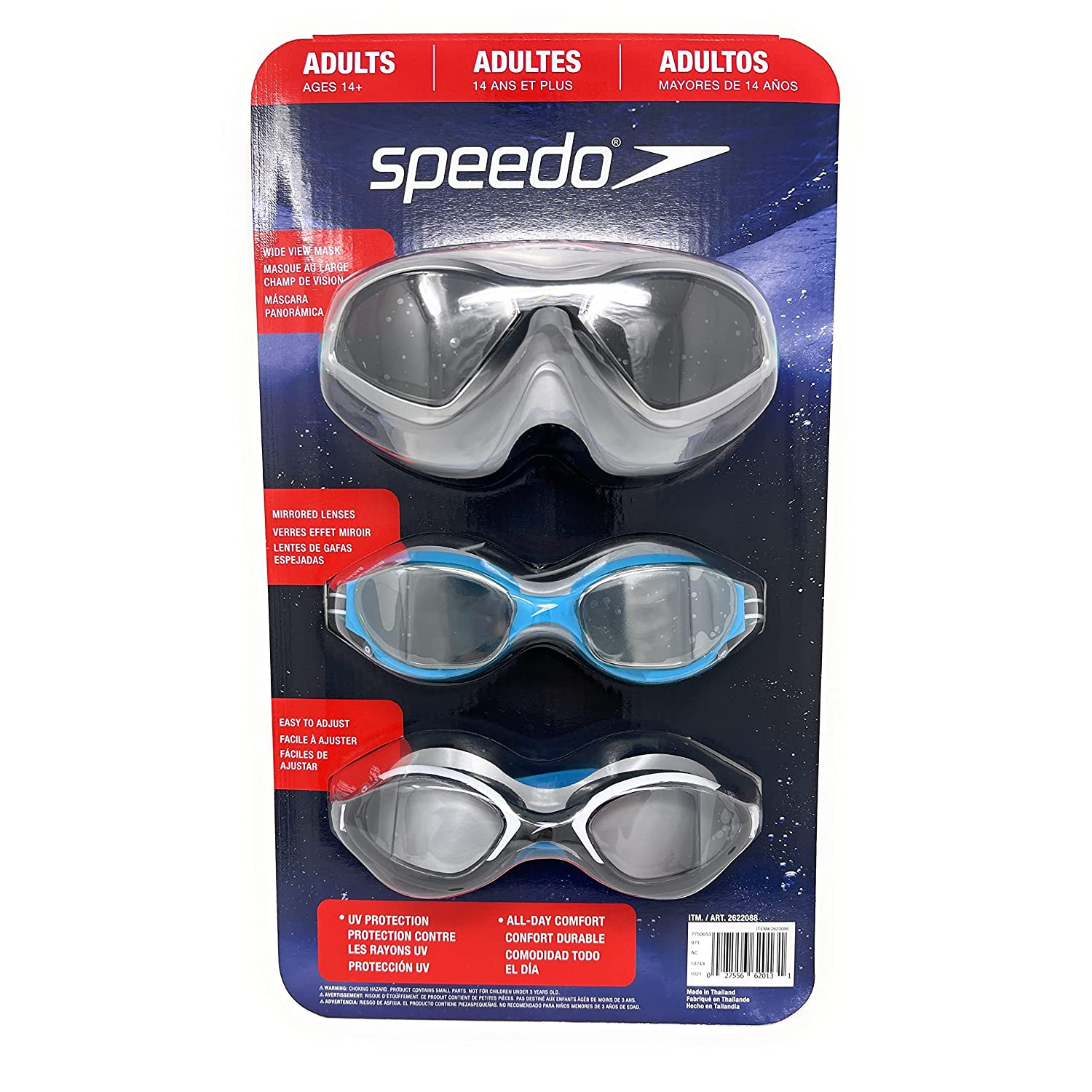 Kính bơi Speedo Adults Swimming Goggles Set 3 cái