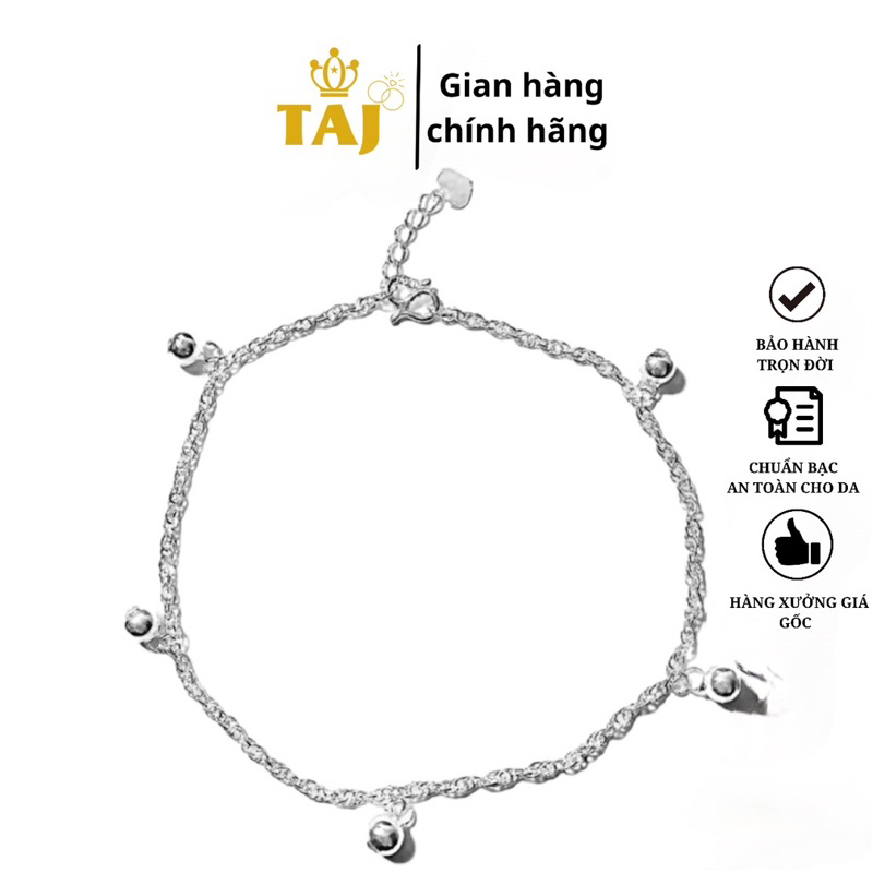 Lắc tay, lắc chân xoắn kép gắn chuông , Bạc Ta - Bạc TAJ
