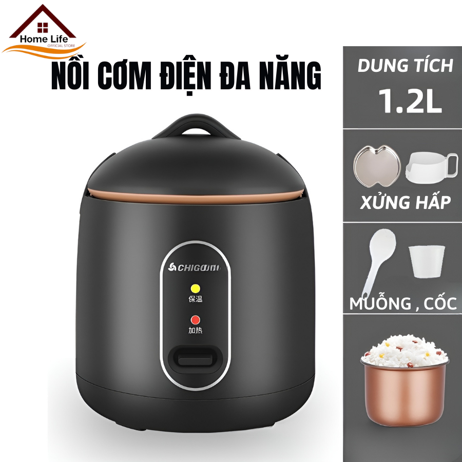 Nồi cơm điện hãng Chigo Chính Hãng, nồi nấu đa năng mini,nấu cơm, hầm cháo, hấp, xào, luộc an toàn, tiện ích