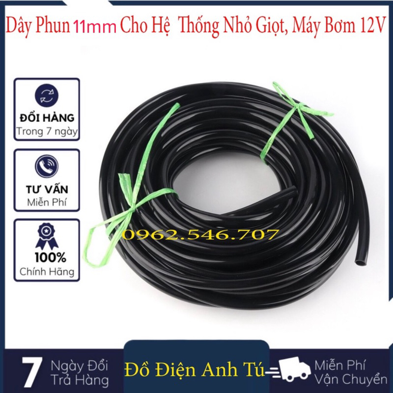 Ống nước phi 11mm dùng cho máy bơm mini, máy rửa xe mini 12v ( 1m - 5m - 8m - 10m - 15m - 20m )