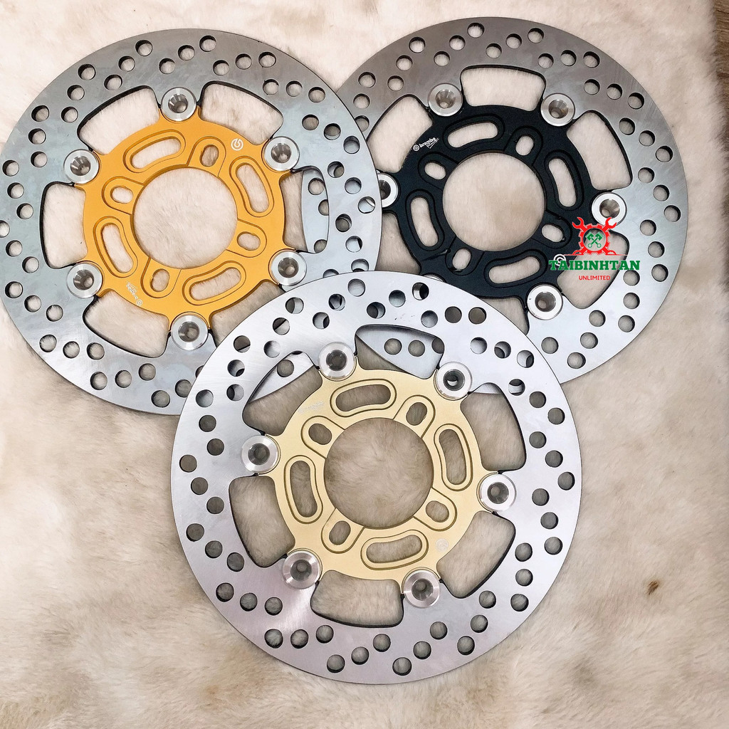 Đĩa TBT mẫu Moto 3 V2 Khoen inox thông lỗ_Đĩa Size 2200mm, lòng 4 lỗ lắp cho nhiều dòng xe như zin